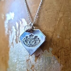 Juicy Couture Silver Crest Double Sided Necklace